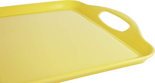 Reston Lloyd Calypso Basics Melamine Serving/Ottoman Handles, Rectangular Tray, Lemon