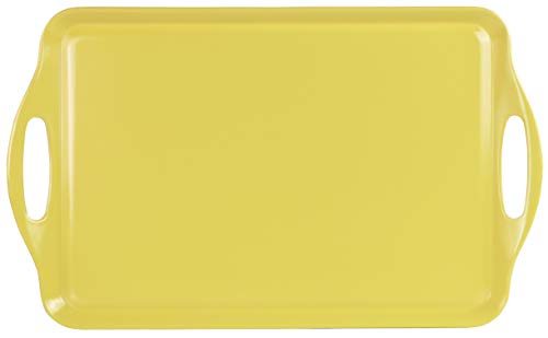 Reston Lloyd Calypso Basics Melamine Serving/Ottoman Handles, Rectangular Tray, Lemon