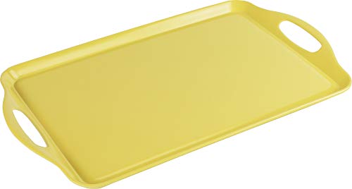 Reston Lloyd Calypso Basics Melamine Serving/Ottoman Handles, Rectangular Tray, Lemon