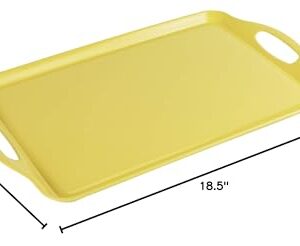 Reston Lloyd Calypso Basics Melamine Serving/Ottoman Handles, Rectangular Tray, Lemon