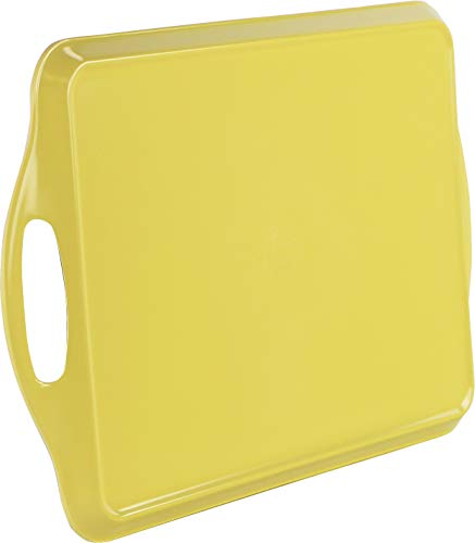 Reston Lloyd Calypso Basics Melamine Serving/Ottoman Handles, Rectangular Tray, Lemon