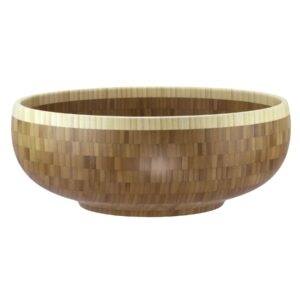 totally bamboo classic extra-large bamboo serving bowl, 16" x 16" x 6"