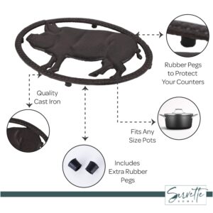 Cast Iron Pig Trivets for Hot Dishes