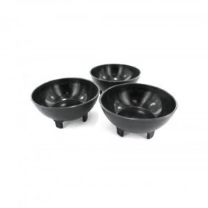 LavoHome 6 Pack of Salsa Bowls, Black Plastic Mexican Molcajete Chips Guacamole, Serving Dish, Sauce Cup, Side dish, Snack, Chips, Dip, Nuts or Candy. Great to use at any event