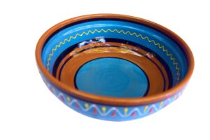 cactus canyon ceramics spanish terracotta deep serving dish, blue