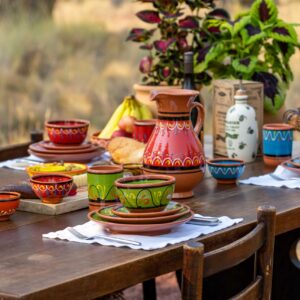 Cactus Canyon Ceramics Spanish Terracotta Deep Serving Dish, Blue