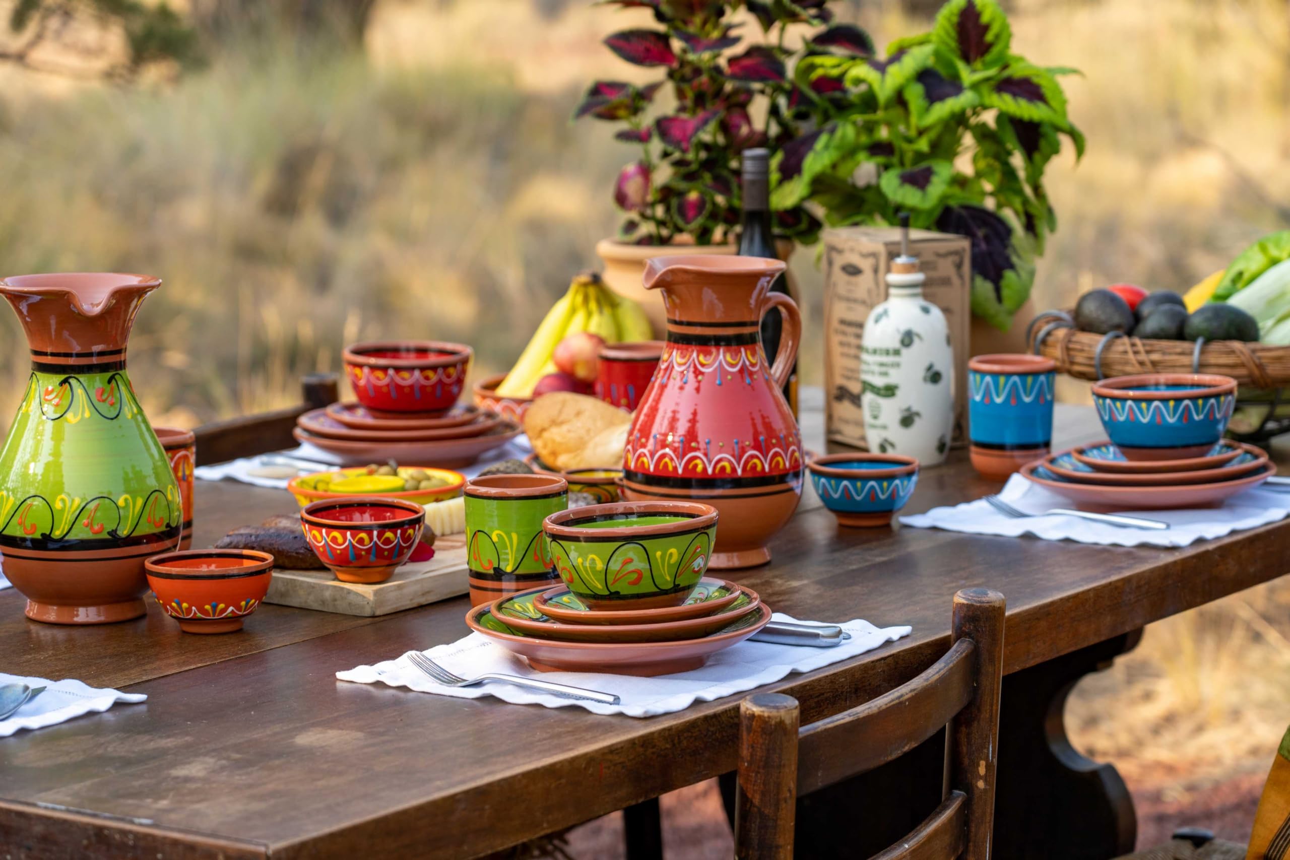 Cactus Canyon Ceramics Spanish Terracotta Deep Serving Dish, Blue