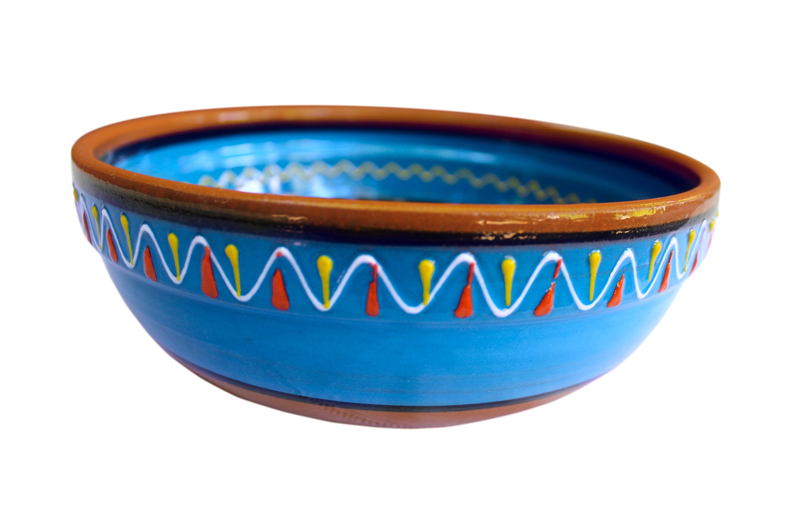 Cactus Canyon Ceramics Spanish Terracotta Deep Serving Dish, Blue