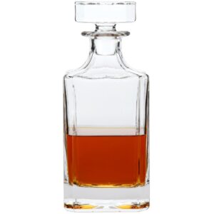 lily's home glass decanter with glass stopper, let your favorite vintages breathe with this beautifully stylish and functional piece (26 ounces)
