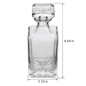 Lily's Home Glass Decanter with Glass Stopper, Let Your Favorite Vintages Breathe with this Beautifully Stylish and Functional Piece (26 Ounces)