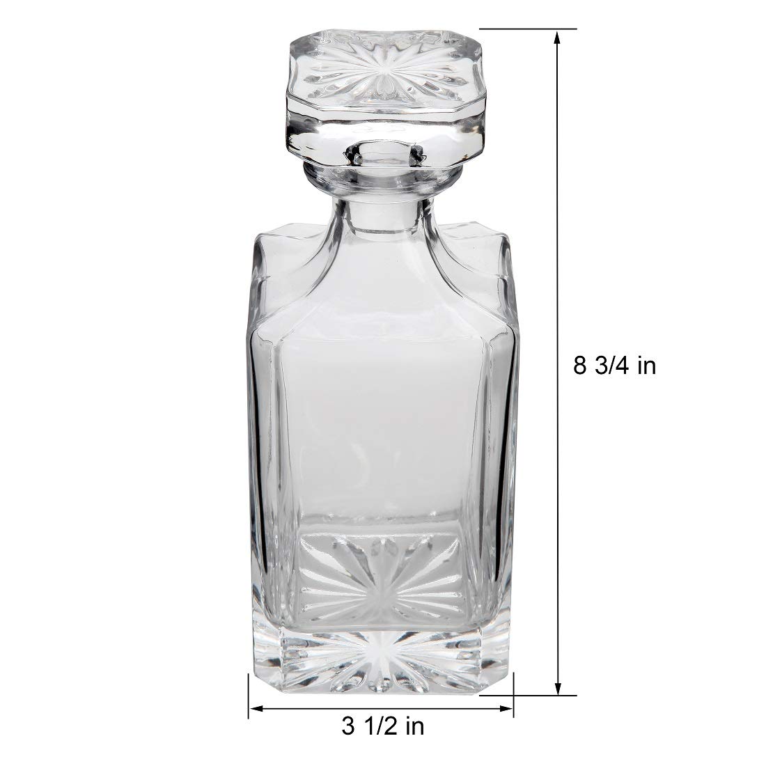 Lily's Home Glass Decanter with Glass Stopper, Let Your Favorite Vintages Breathe with this Beautifully Stylish and Functional Piece (26 Ounces)