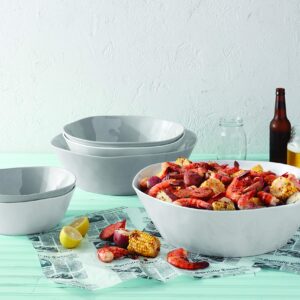 American Metalcraft CBL78CL Round Melamine Serving Bowl, Crave Collection, Cloud, 78-Ounces