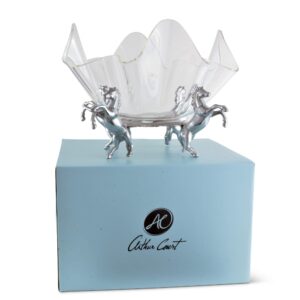 Arthur Court Designs Aluminum Metal Horse Stand with Acrylic Serving Bowl Diameter: 11 inch Tall: 9 inch