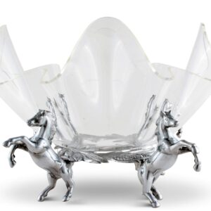 Arthur Court Designs Aluminum Metal Horse Stand with Acrylic Serving Bowl Diameter: 11 inch Tall: 9 inch