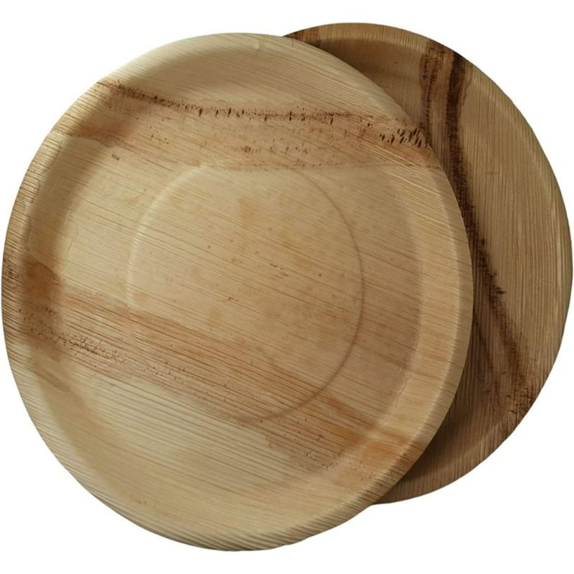 Dtocs Disposable Charcuterie Board 13" Round Palm Leaf Plate (25) | Bamboo Like Strong Compostable Trays, Serving Platters, Grazing, Cheese Boards for Wedding Parties, Catering Sturdy than Paper Plate