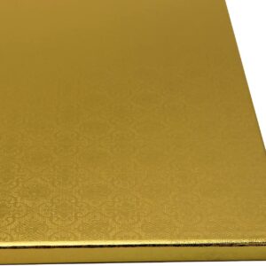 O'Creme Gold Rectangular Cake Pastry Drum Board 1/2 Inch Thick, Half-Sheet Size (13-5/8 Inch x 18-3/4 Inch) - Pack of 5