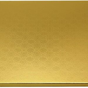 O'Creme Gold Rectangular Cake Pastry Drum Board 1/2 Inch Thick, Half-Sheet Size (13-5/8 Inch x 18-3/4 Inch) - Pack of 5