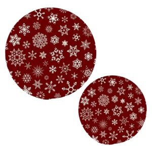 alaza christmas snowflake pot holders trivets set 2 pcs,potholders for kitchens,cotton coasters trivets for hot dishes/hot pots and pans/hot pot holders
