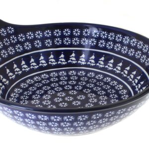 Blue Rose Polish Pottery Winter Nights Deep Bowl with Handles