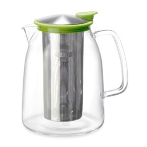 forlife mist iced tea jug with basket infuser, 68-ounce, lime