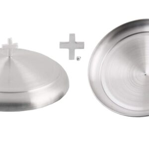 Communion Ware Holy Serving Tray Including Center Bread Plate with A Cover - Stainless Steel (Silver/Matte)