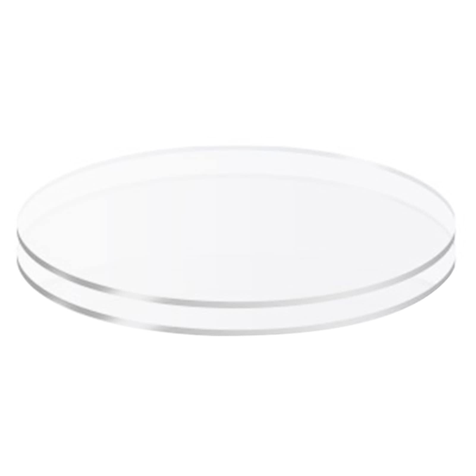 Tuelaly 2Pcs Cake Plates, Cake Disk, Acrylic Round Discs, Non-Sticky Reused Acrylic Buttercream Cake Discs for Cakes Serving