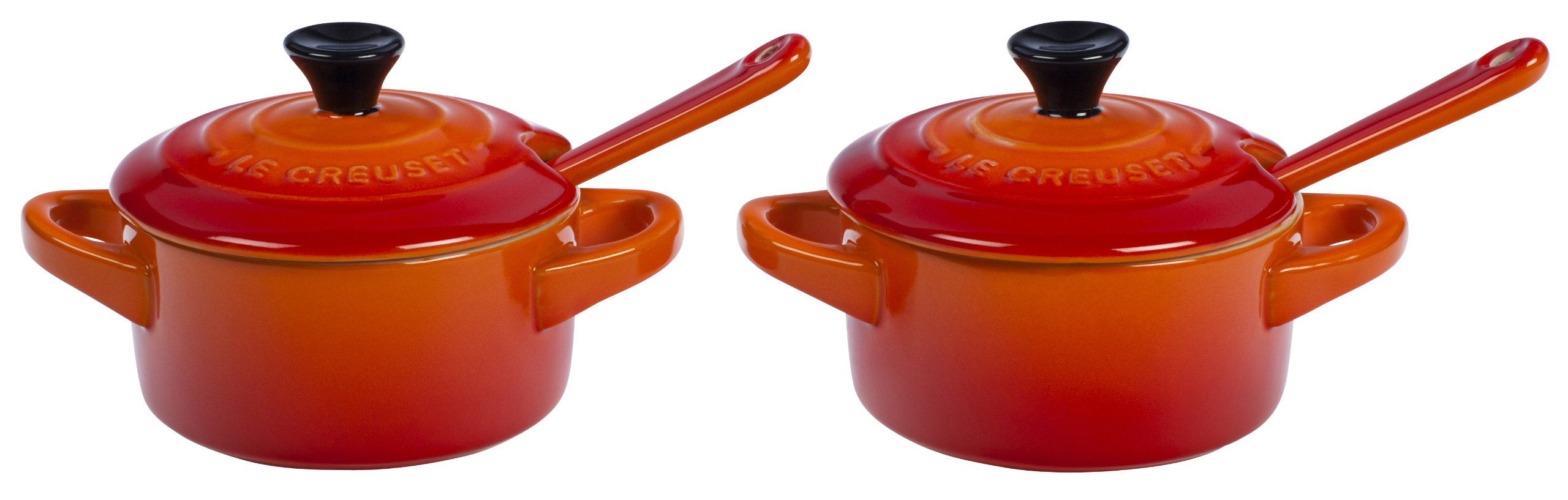 Le Creuset Stoneware Set of 2 Condiment Dish and Spoon Set, Flame