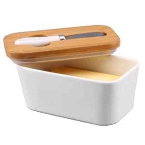 xabono butter dish with lid and knife, perfect kitchen decor, ideal kitchen gifts for families butter container with knife, fridge, microwave and dishwasher resistant
