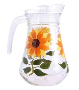 grant howard 52130 sunflower hand painted pitcher, 40 oz.