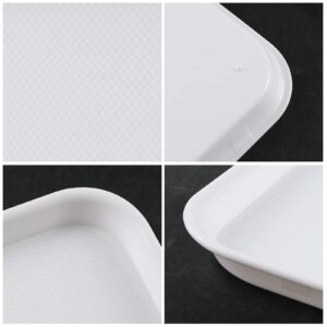 Bblina Plastic Serving Trays, Fast Food Serving Trays Set of 4, White