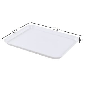 Bblina Plastic Serving Trays, Fast Food Serving Trays Set of 4, White
