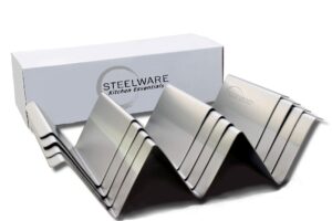 stainless steel taco holder stand set of 4 | holds 3 tacos each | oven, dishwasher and grill safe.