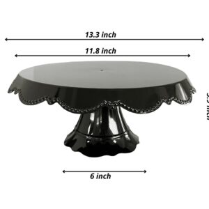 GRUPO MIRANDINHA Lace Cake Stand Cupcake Stand Candy Stand (Large, Black)