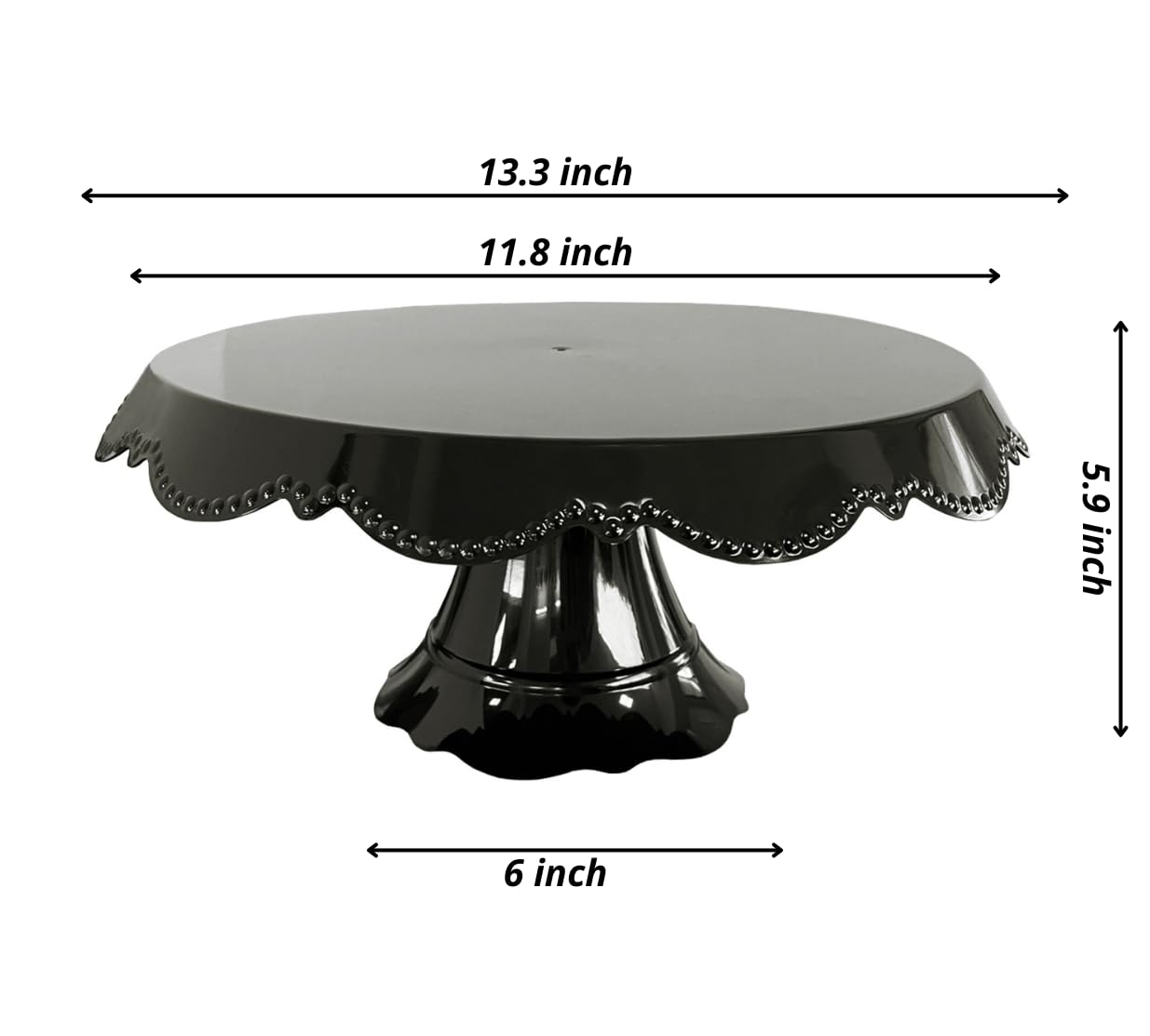 GRUPO MIRANDINHA Lace Cake Stand Cupcake Stand Candy Stand (Large, Black)