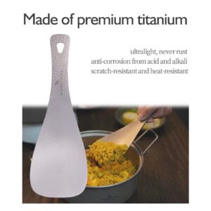 iBasingo Titanium Rice Serving Spoon Outdoor Camping Household Rice Shovel Portable Cooking Kit Ultra-light Scoop Rice Spoon Thickened Tableware Ti1079T
