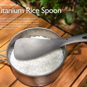 iBasingo Titanium Rice Serving Spoon Outdoor Camping Household Rice Shovel Portable Cooking Kit Ultra-light Scoop Rice Spoon Thickened Tableware Ti1079T
