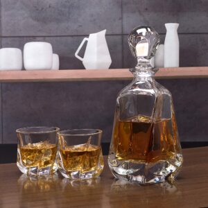 KANARS ULTRA CLARITY CRYSTAL GLASSES Whiskey Decanter Set, Premium Liquor Decanter with 4 Liquor Tumblers for Bourbon Scotch Whisky Rum Vodka Alcohol