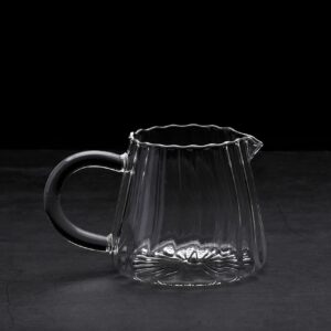 JIEJE Small Glass Pitcher, Glass Milk Pitcher, Glass Creamer Pitcher, Creamer Container (1 Pack)