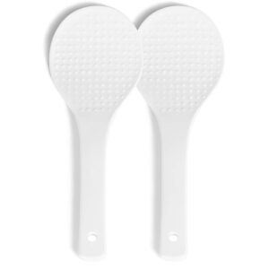 ceramic rice paddle, rice serving spoon, 2 pack, white