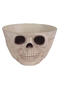 seasons usa skull candy 9.5" snack bowl sturdy plastic skeleton halloween decor tableware