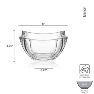 Mikasa Baron Crystal Square Bowl, Clear