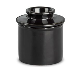 black butter crock with water line french butter dish large butter keeper porcelain butter cup campana de mantequilla