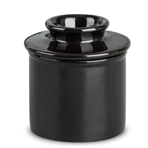 Black Butter Crock With Water Line French Butter Dish Large Butter Keeper Porcelain Butter Cup Campana De Mantequilla