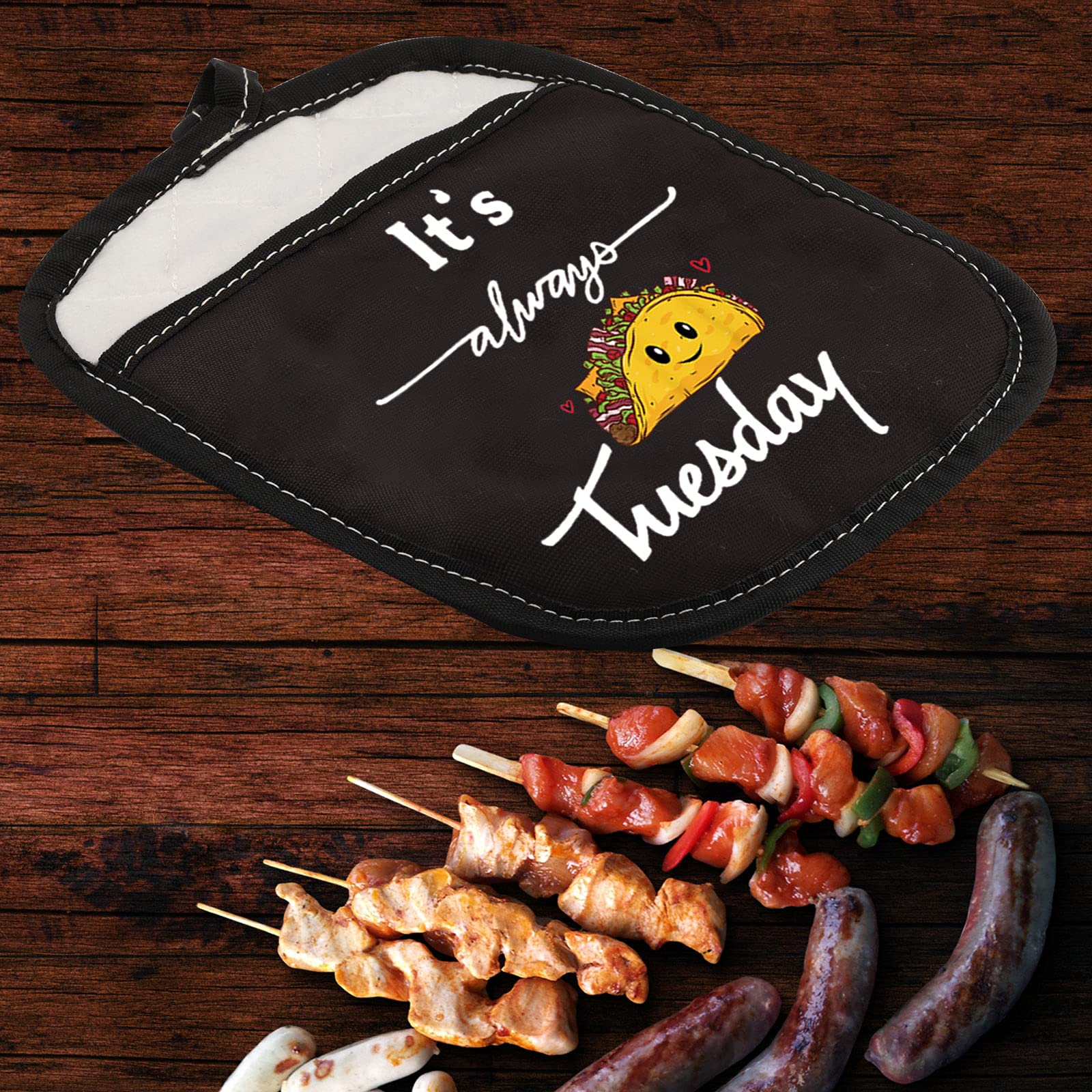 LEVLO Funny Taco Life Oven Mitt with Hot Pads Taco Lover Gift It's Always Taco Tuesday Pot Holder for Friend Family (Taco Tuesday)