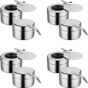 doitool 8pack stainless steel fuel holders, chafing fuel holders with cover, fuel holder for chafing dish, and buffet, barbecue, party supplies