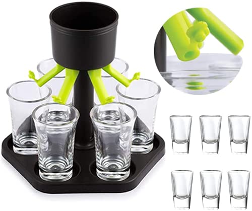 HITNEXT 6 Plastic Shot Dispenser and Holder, Shot Buddy Dispenser, Liquor Pourer Shot Glasses Bar Glasses Dispenser for Filling Drink, Beverage, Cider, Cocktail