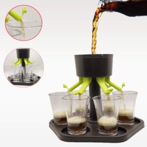 HITNEXT 6 Plastic Shot Dispenser and Holder, Shot Buddy Dispenser, Liquor Pourer Shot Glasses Bar Glasses Dispenser for Filling Drink, Beverage, Cider, Cocktail