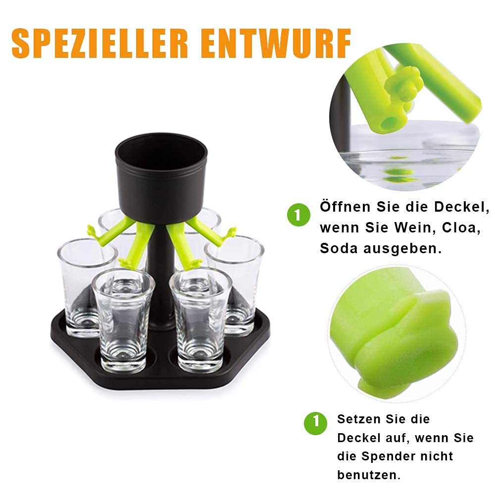 HITNEXT 6 Plastic Shot Dispenser and Holder, Shot Buddy Dispenser, Liquor Pourer Shot Glasses Bar Glasses Dispenser for Filling Drink, Beverage, Cider, Cocktail