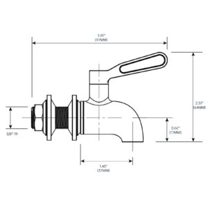 Beverage Dispenser Replacement Spigot Serveware with 304 Stainless Steel Spigot for Glass Jar & Drink Beverage Dispenser Replacement Fauce Brushed Gold