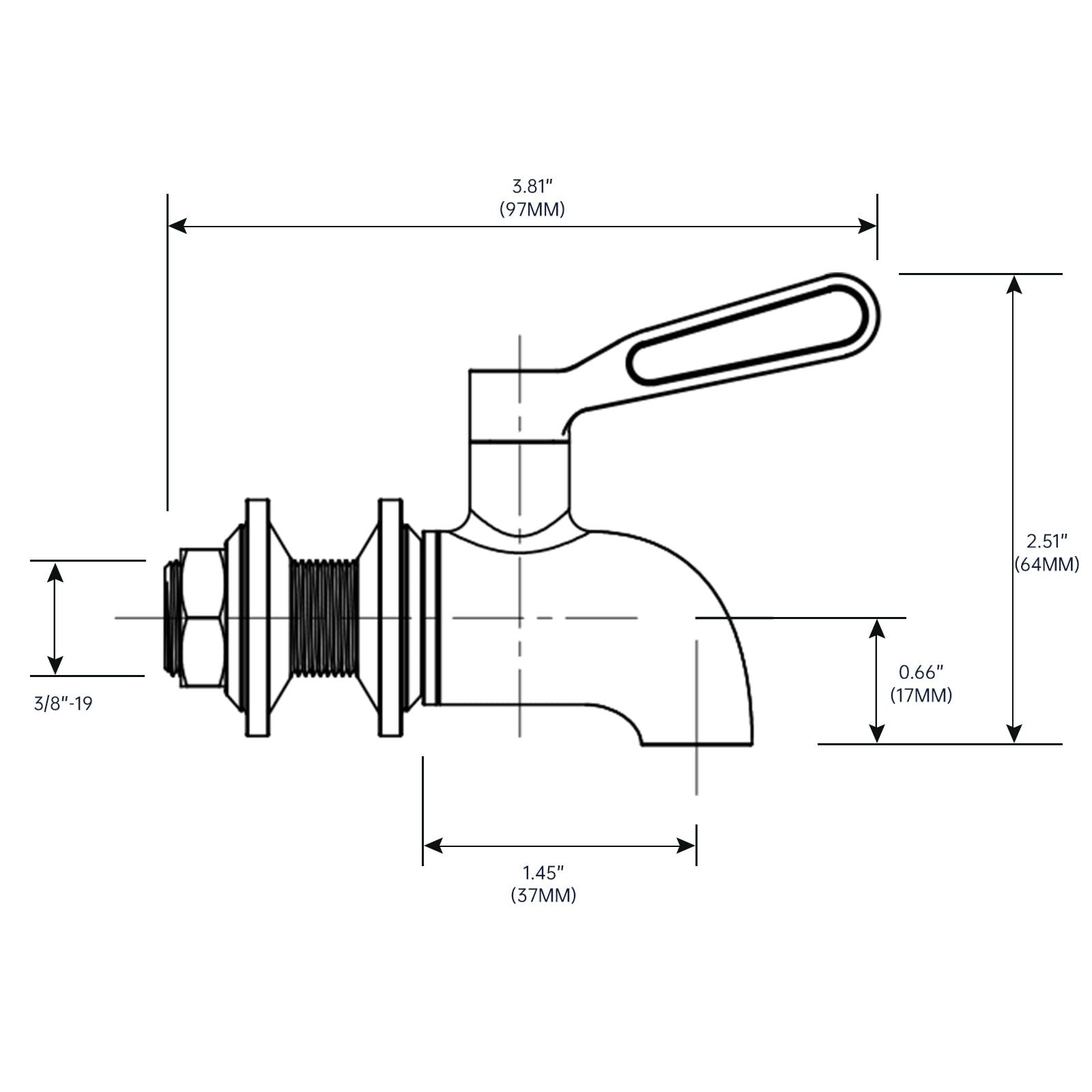 Beverage Dispenser Replacement Spigot Serveware with 304 Stainless Steel Spigot for Glass Jar & Drink Beverage Dispenser Replacement Fauce Brushed Gold